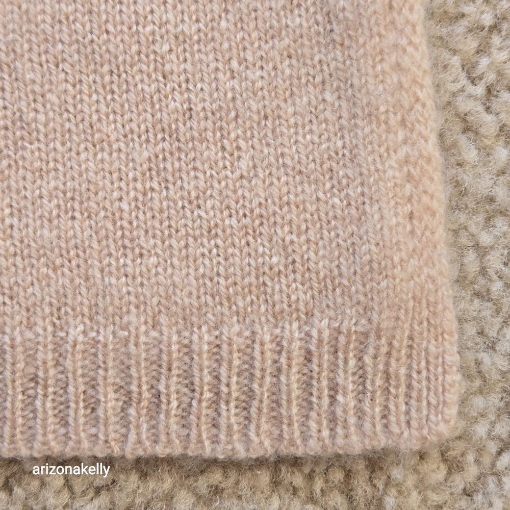 Thicker Cashmere Knit Scarf Tan - Picture 8 of 10